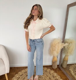 Elena Crochet Button Down Blouse