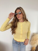 Aviana Cable Knit Button Up Cardi
