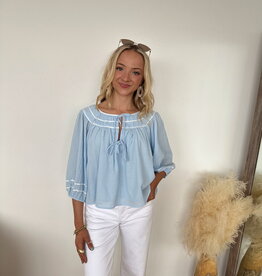 Angelina Contrast Puff Short Sleeve Top