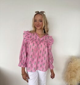 Alessi Ruffle Detail Puff Sleeve Top