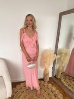 Adalina Ruffle Tie Strap Maxi Dress