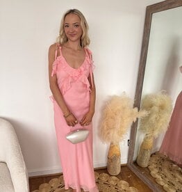 Adalina Ruffle Tie Strap Maxi Dress