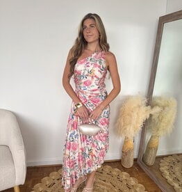 Farley Asymmetrical Pleated Maxi Dress