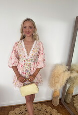 Birdie Floral Print Bubble Hem Mini Dress