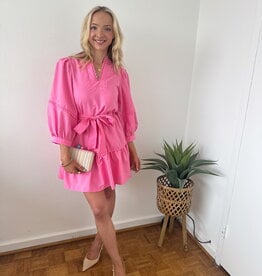 Adelina Tie Waist Tiered Mini Dress
