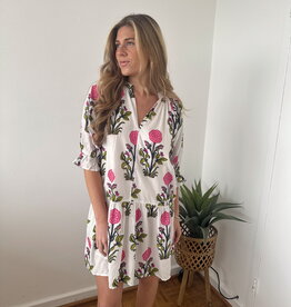 Caldwell Short Sleeve Flower Print Dress