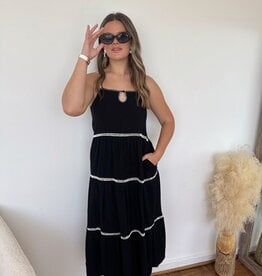 Betty Contrast Stitch Midi Dress