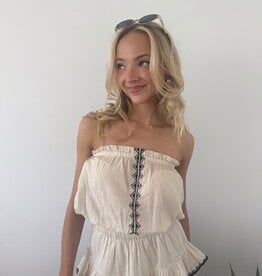 Saylor Embroidered Strapless Top