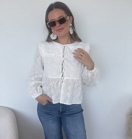 Breslin Eyelet Peter Pan Collar Top
