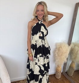 Avalon Halter Crossed Front Maxi Dress