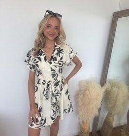 Aviary Floral Linen Buttondown Dress