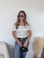 Farrah Off The Shoulder Striped Top