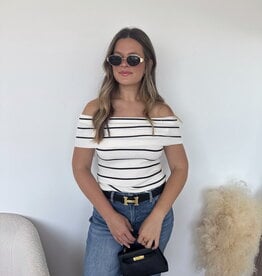 Farrah Off The Shoulder Striped Top