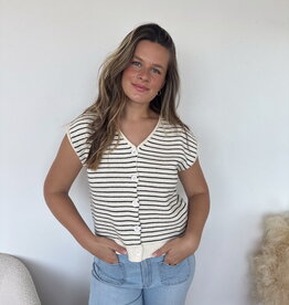 Frankie Striped Button Up Top