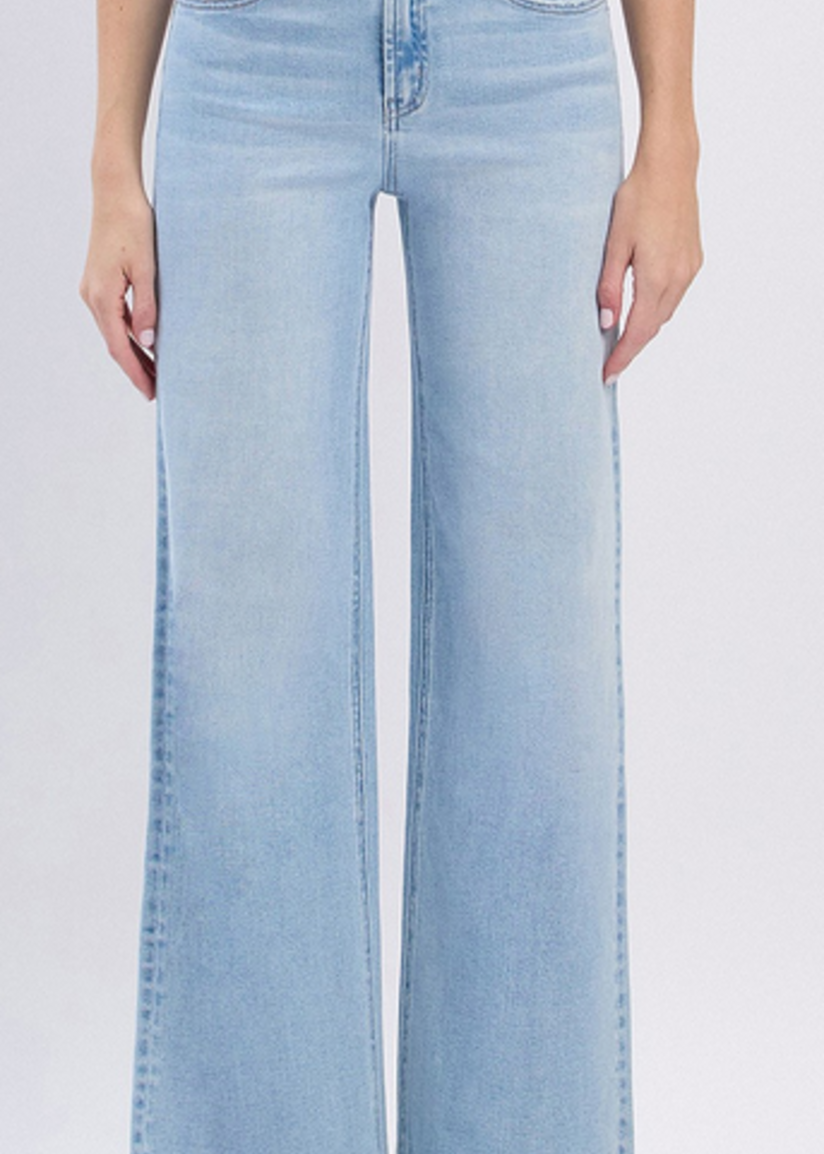 Taylor Raw Hem Wide Leg Jeans