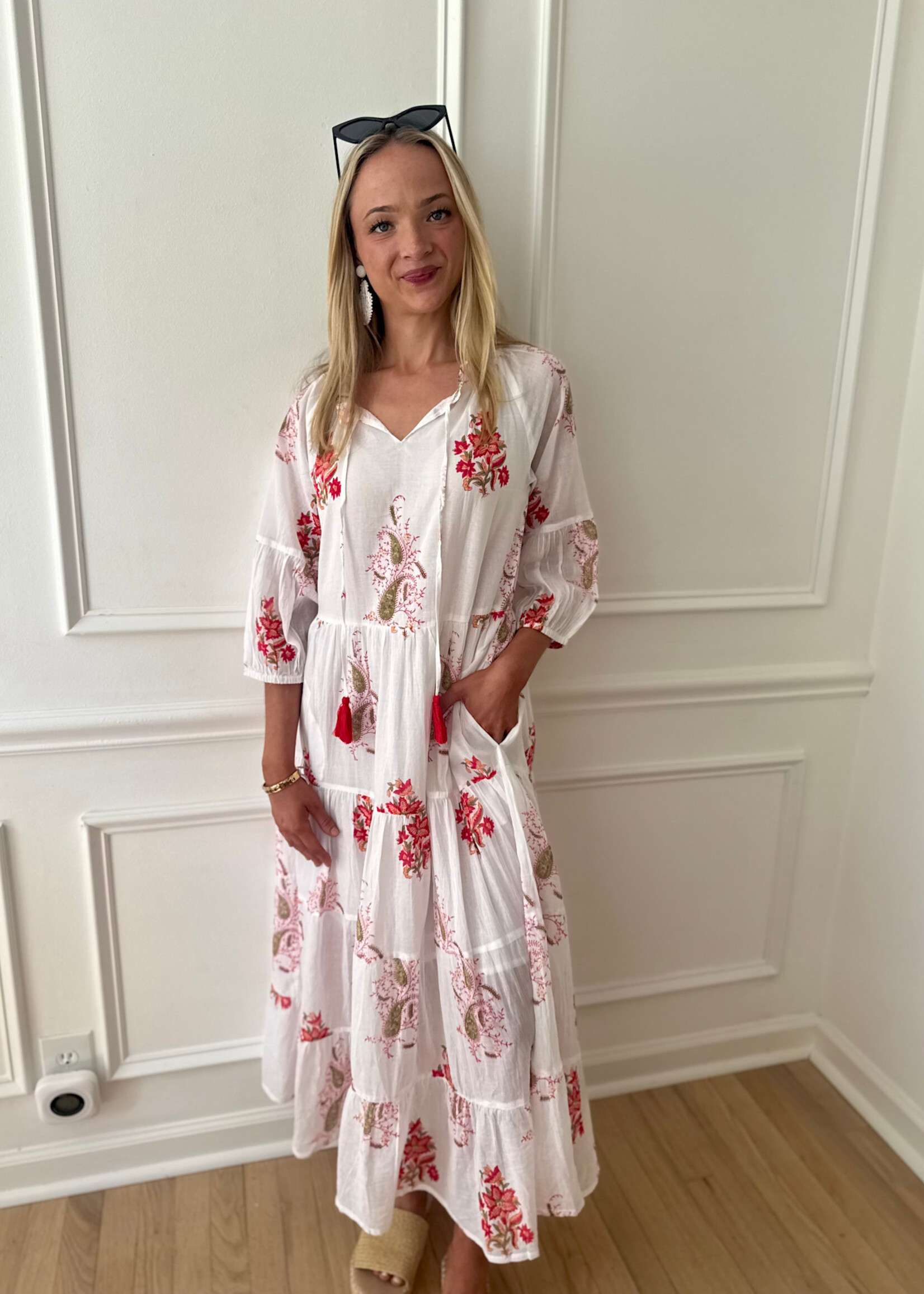 Amabella Block Printed Midi Dress