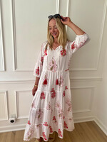 Amabella Block Printed Midi Dress