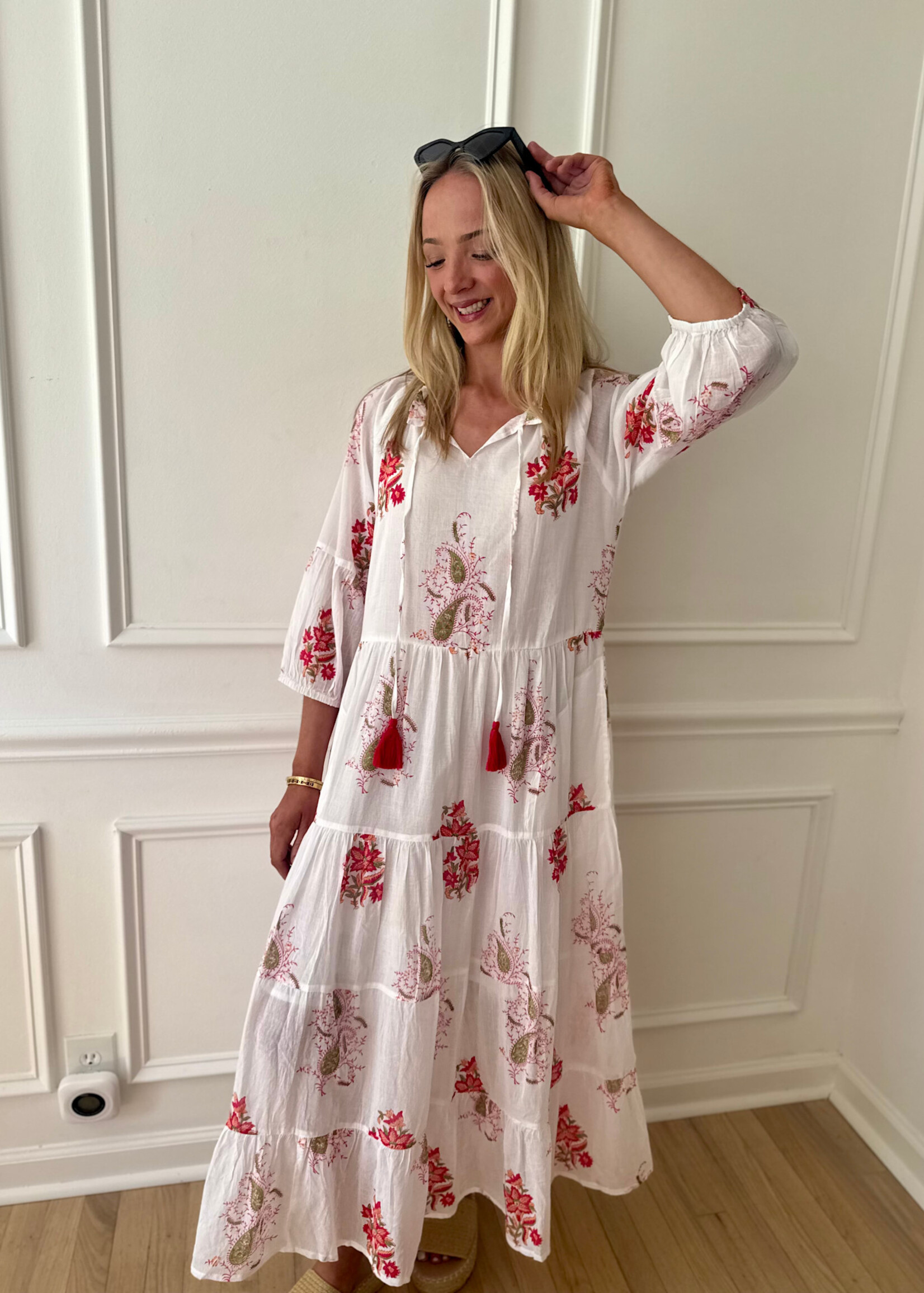 Amabella Block Printed Midi Dress