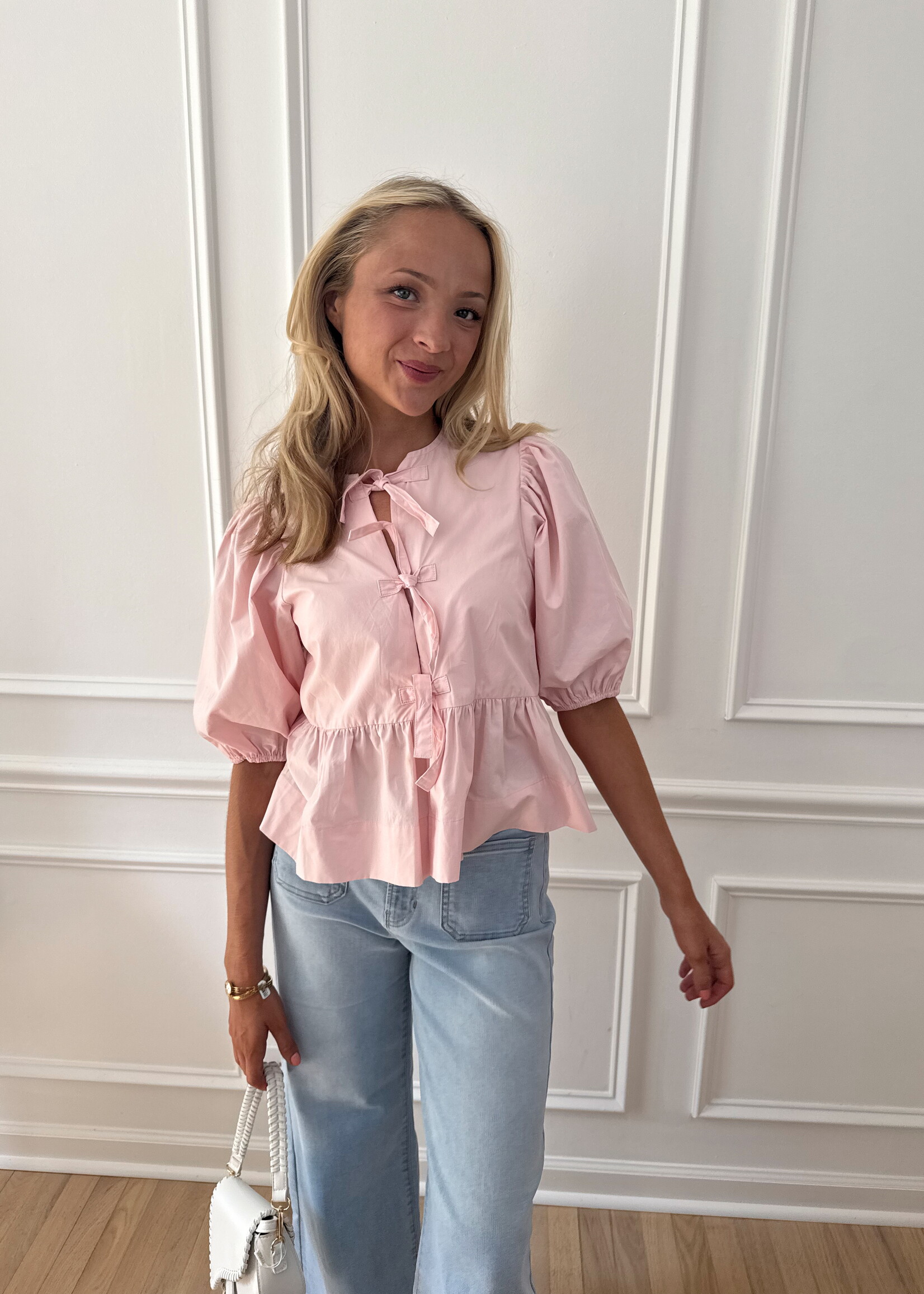 Miley Peplum Front Tie Top