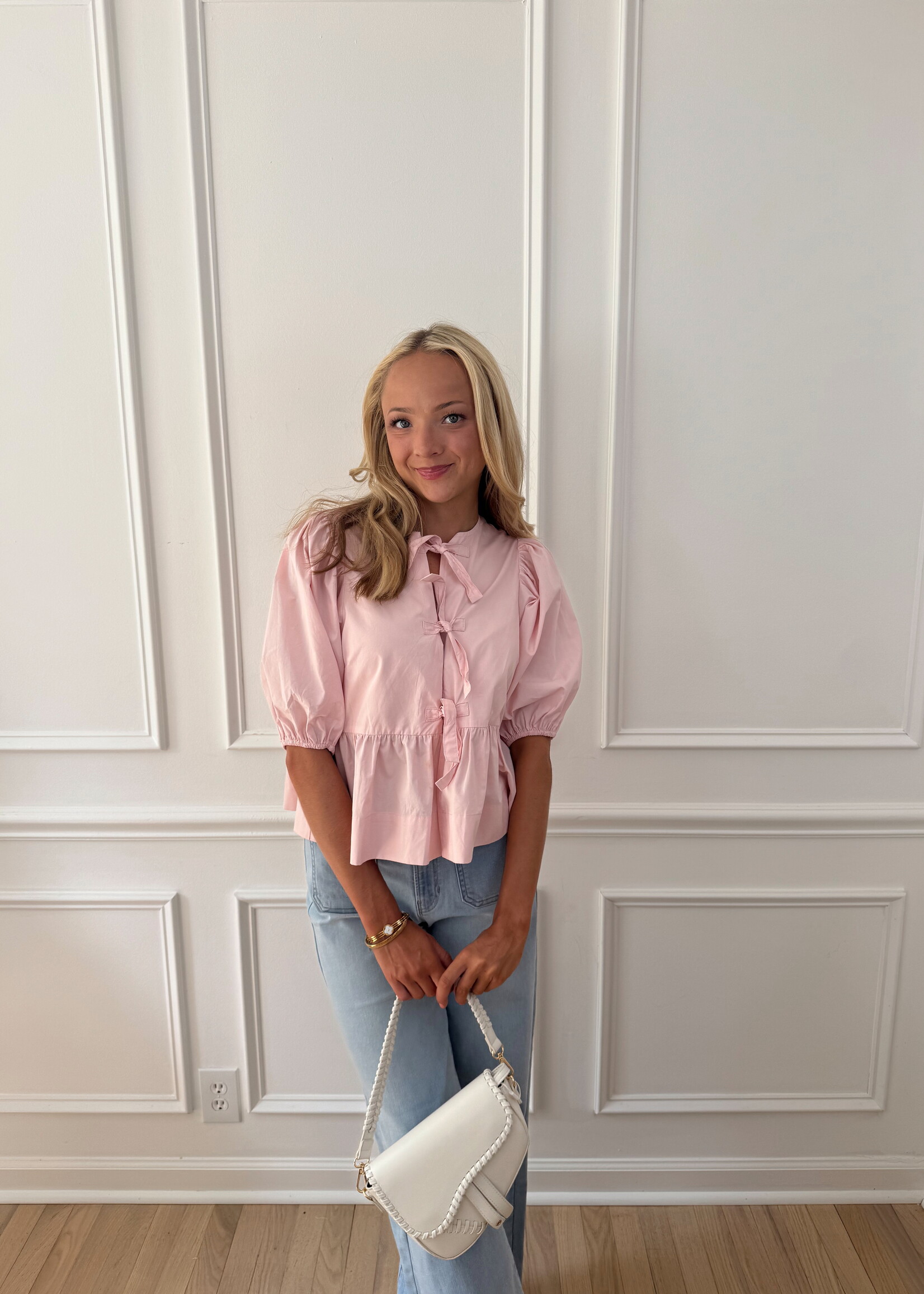 Miley Peplum Front Tie Top