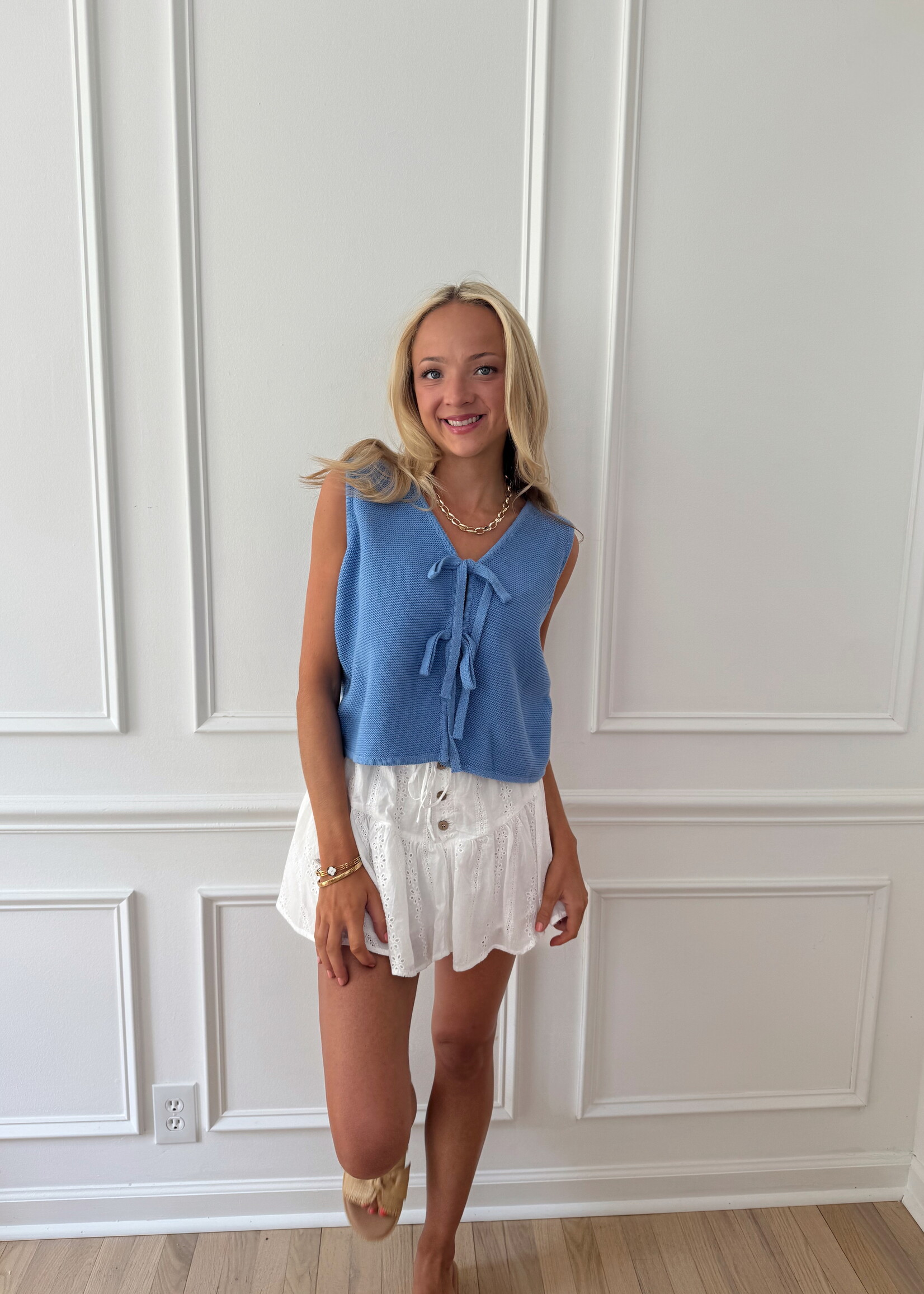 Aralin Tie Front Knit Lightweight Vest