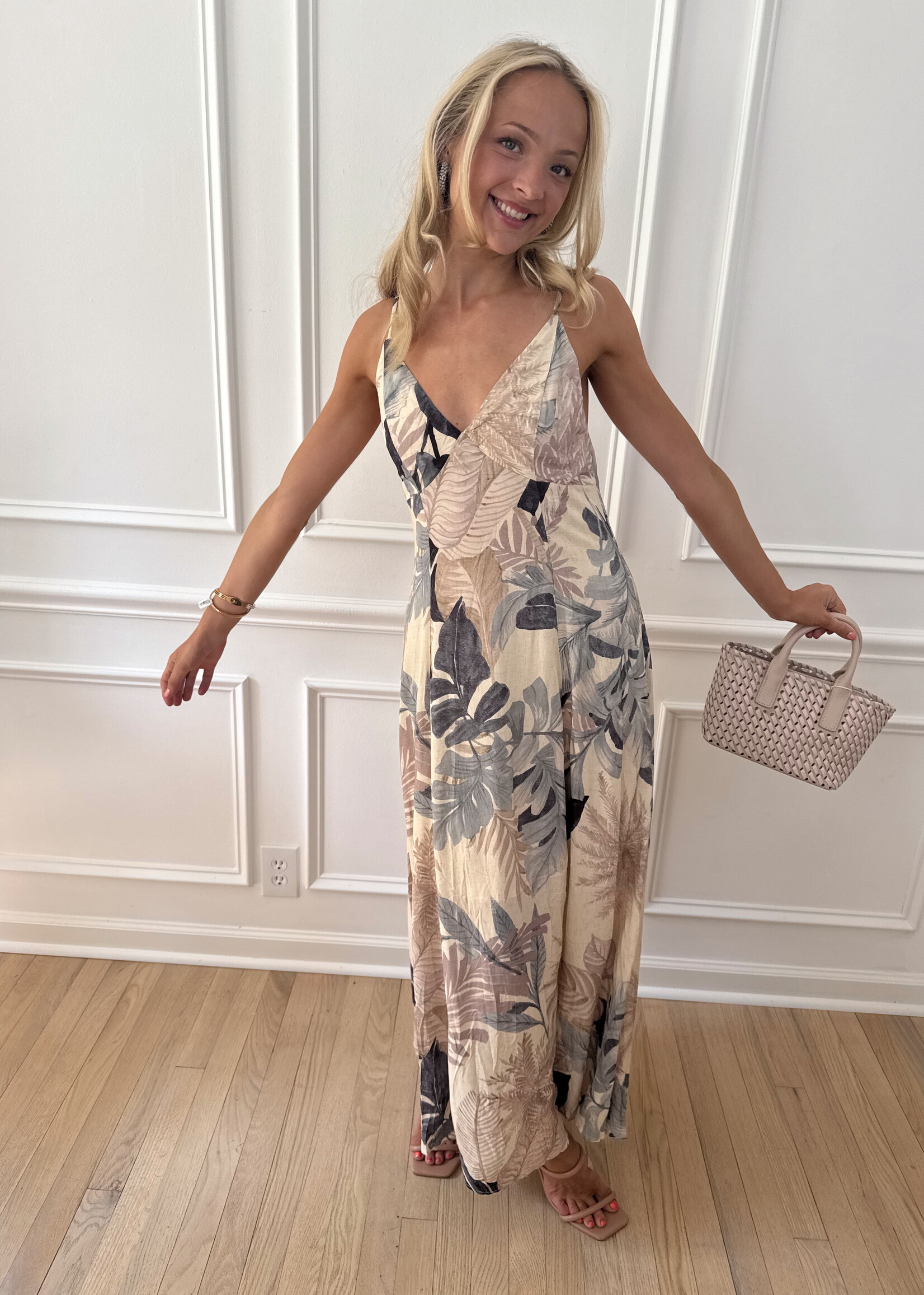 Iggy Printed Open Back Maxi Dress