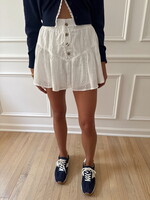 Agathea Button Up Drawstring  Eyelet Mini Skort