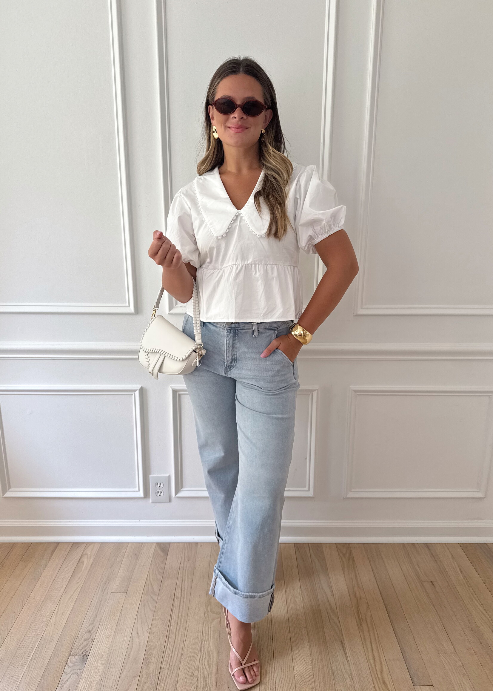 Neve Puff Sleeve Collar Top