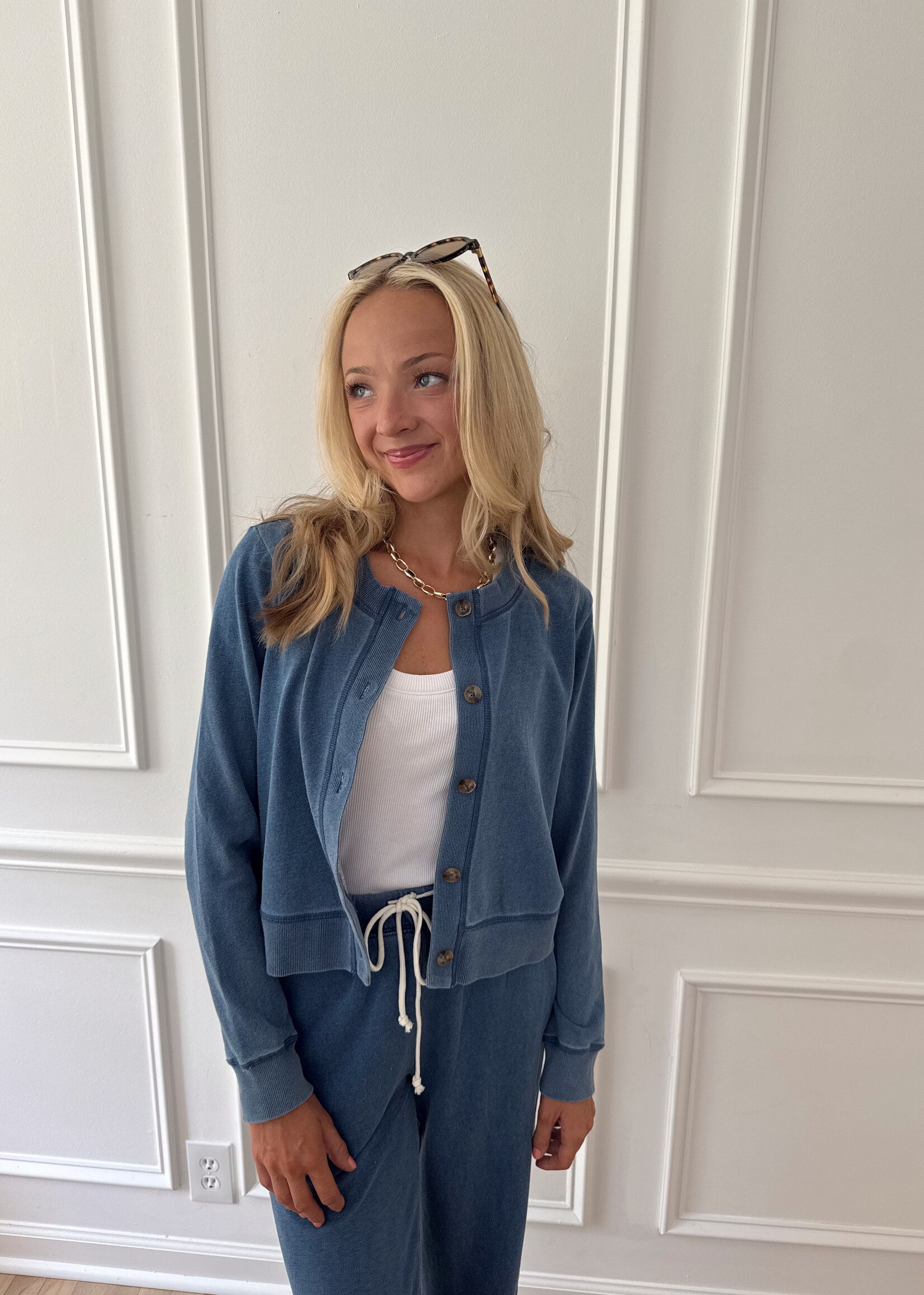 Z Supply Daily Knit Denim Cardigan