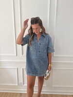 Jaci V-Neck Denim Tunic Dress