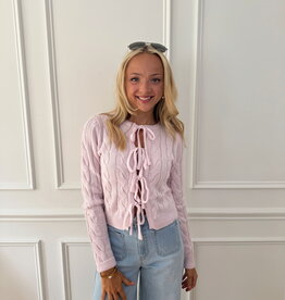 Mika Cable Knit Tie Front Cardigan