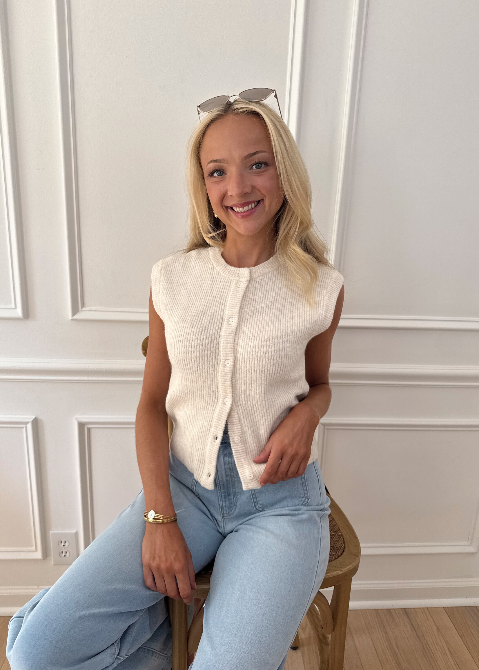 Elodie Sleeveless Knit Vest