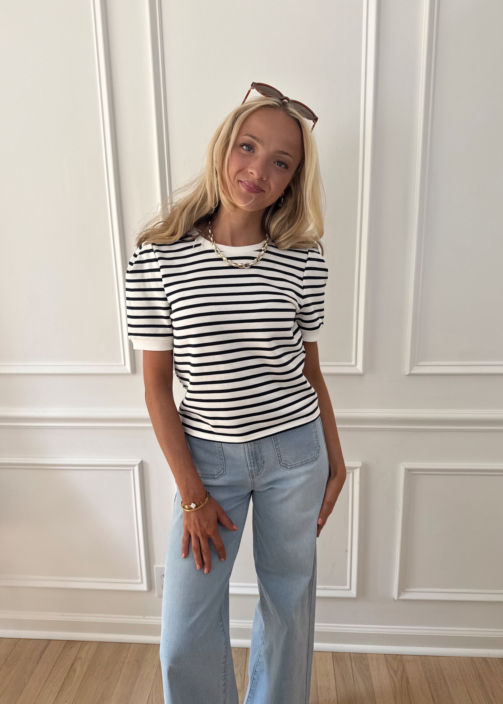 Pamela Puff Sleeve French Terry Top