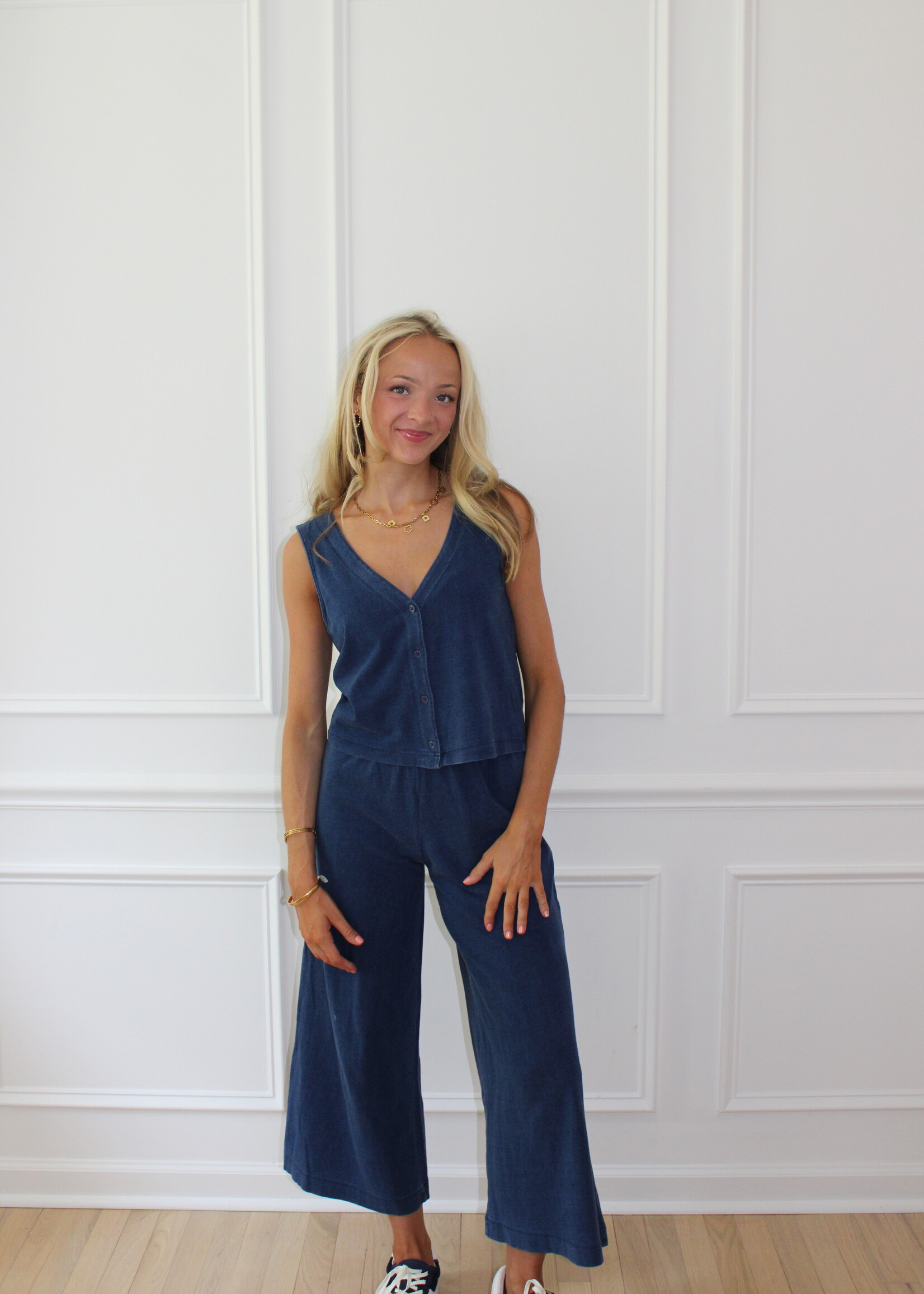 Z Supply Solace Jersey Denim Top