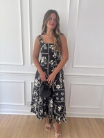 Ebony Floral Midi Dress