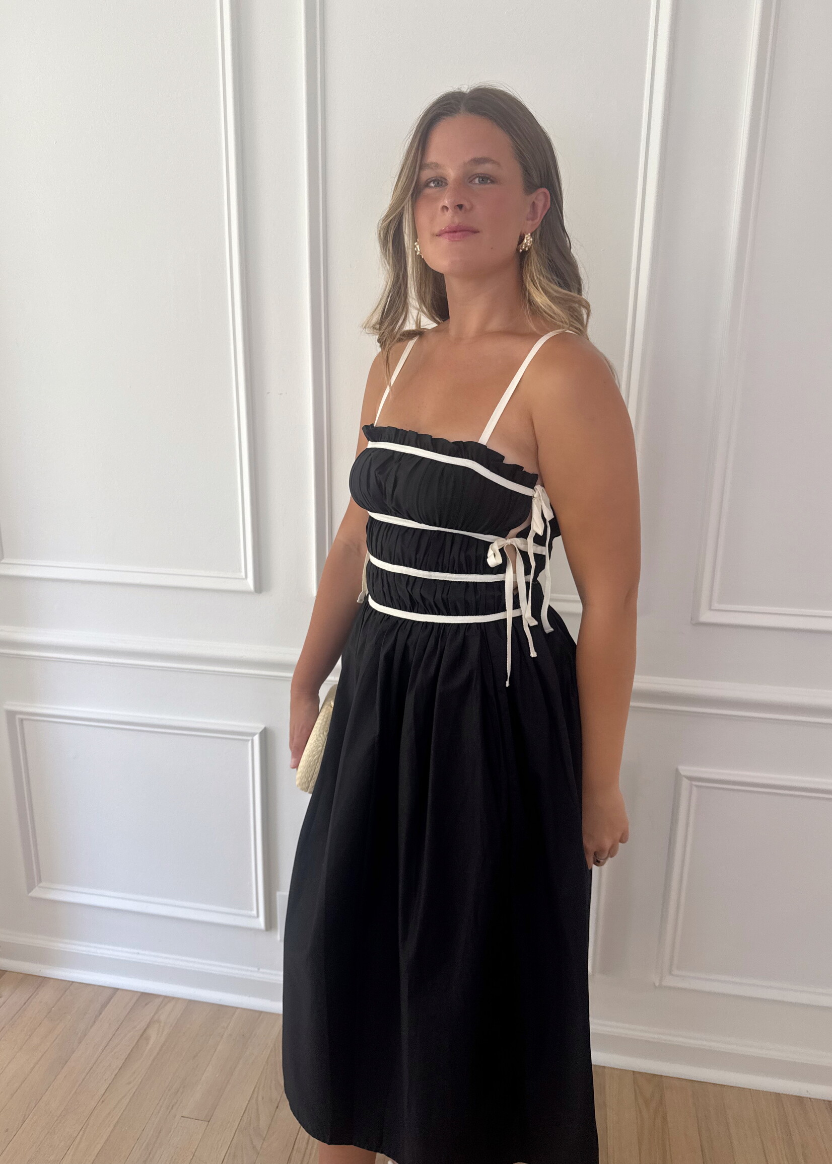 Jade Tie Detail Midi Dress