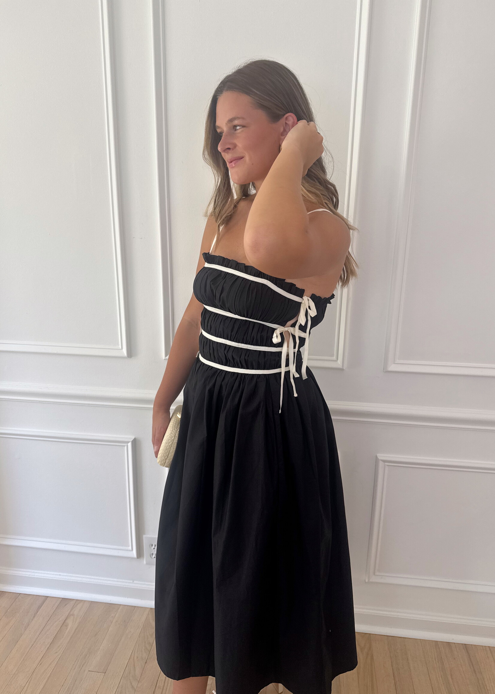 Jade Tie Detail Midi Dress