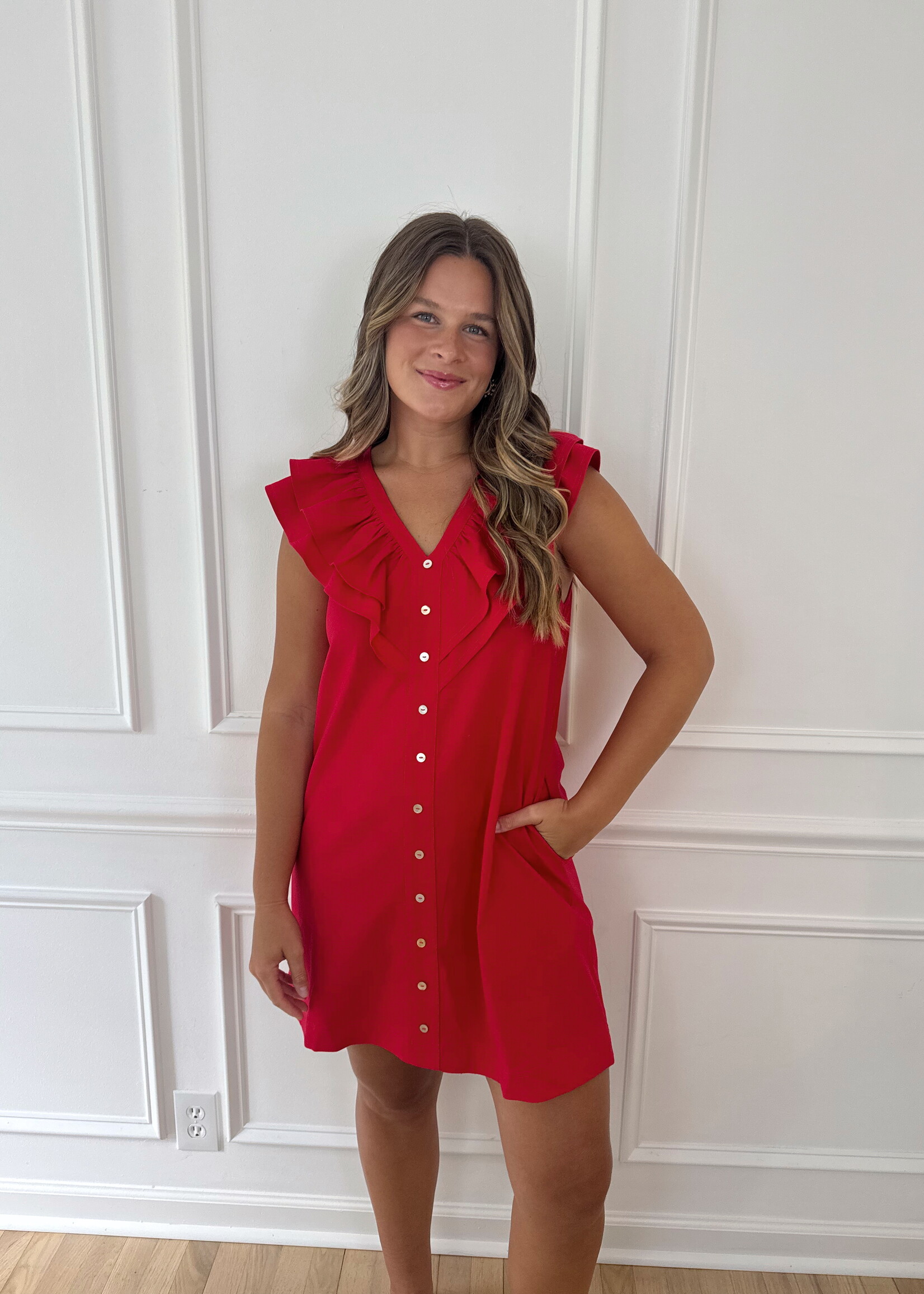 Kyra Ruffle Detail Mini Dress