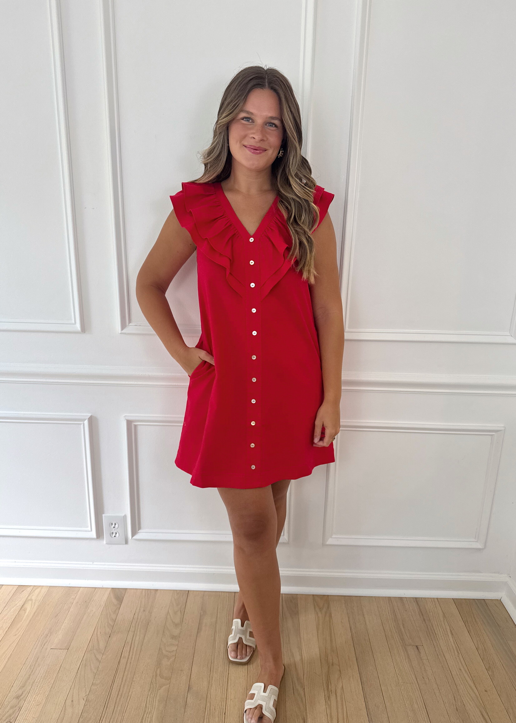 Kyra Ruffle Detail Mini Dress