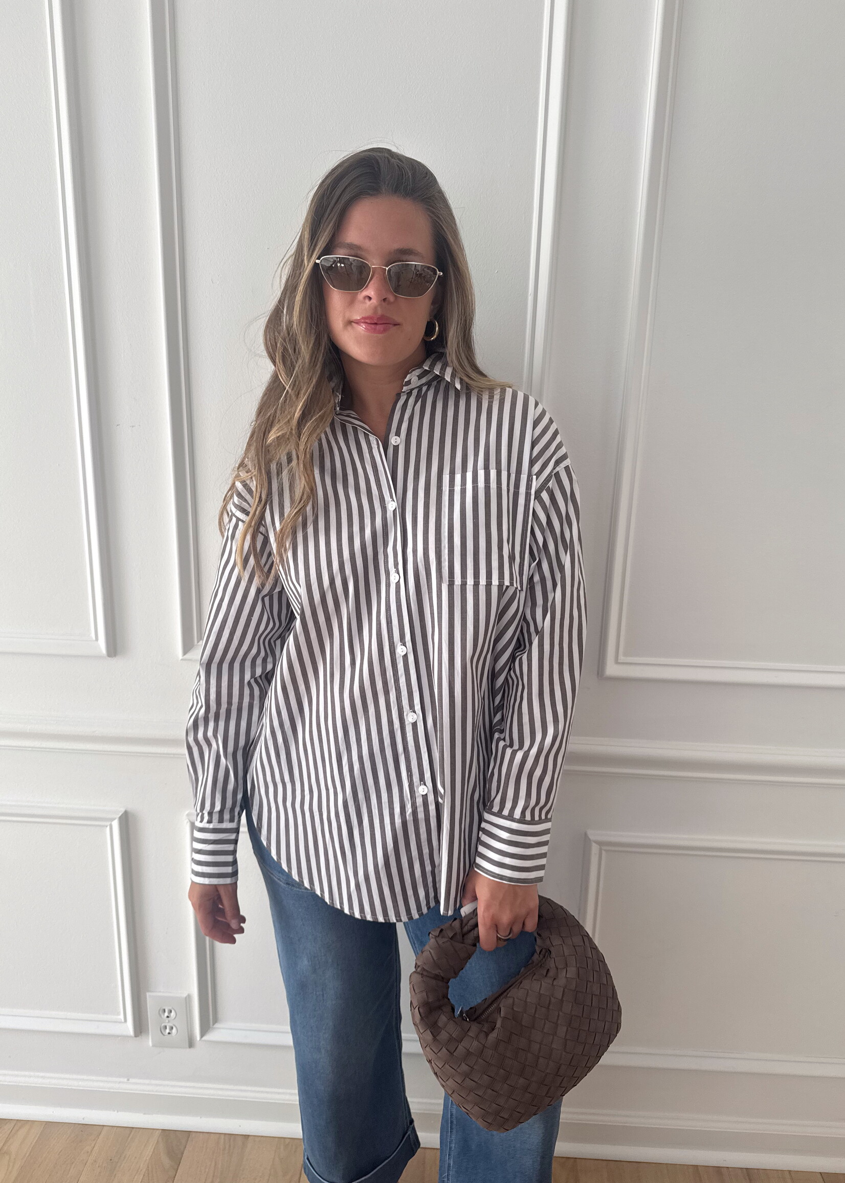 Holly Stripe Button Down Top