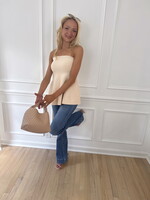 Carson Strapless Knit Peplum Top