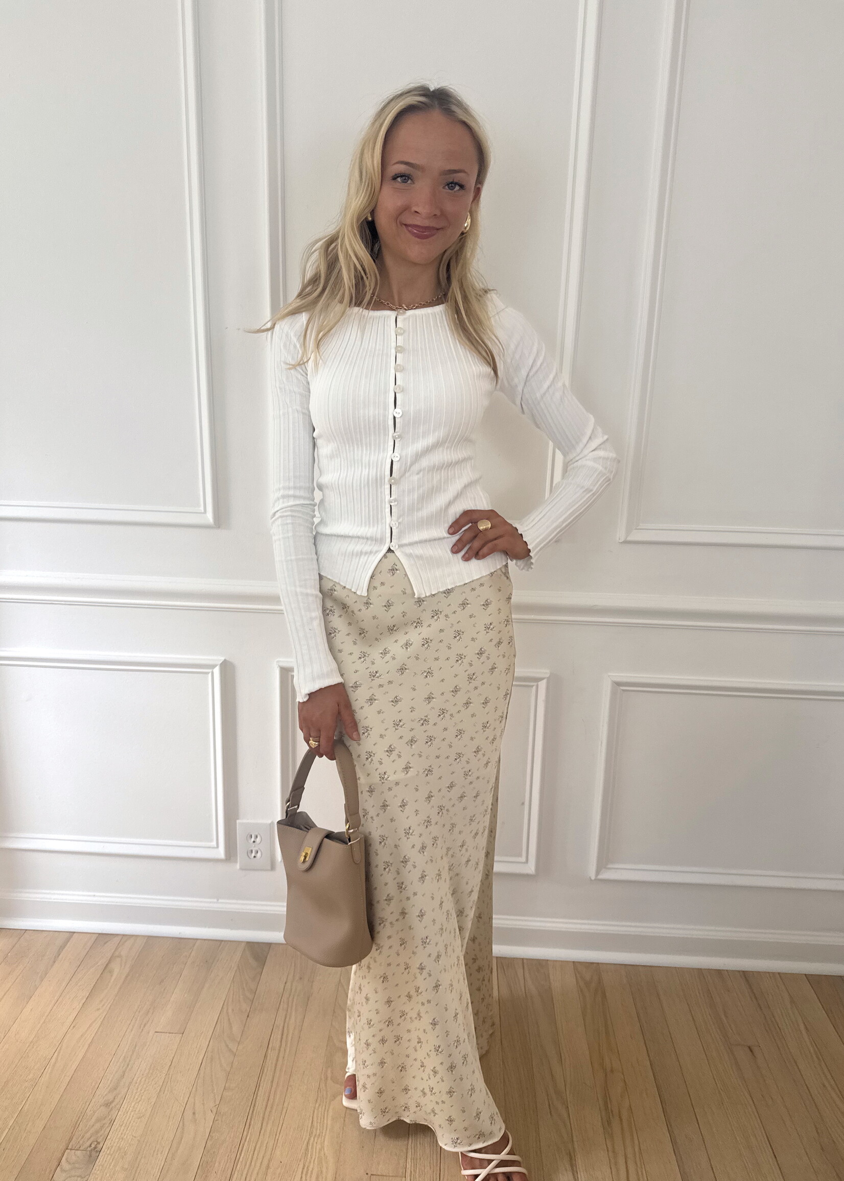 Bellatrix Satin Floral Maxi Skirt