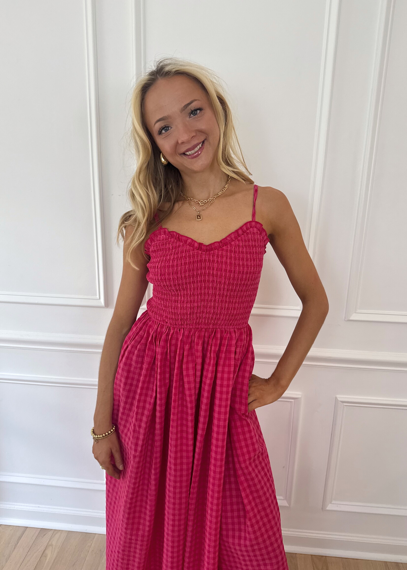 Jada Gingham Print Dress