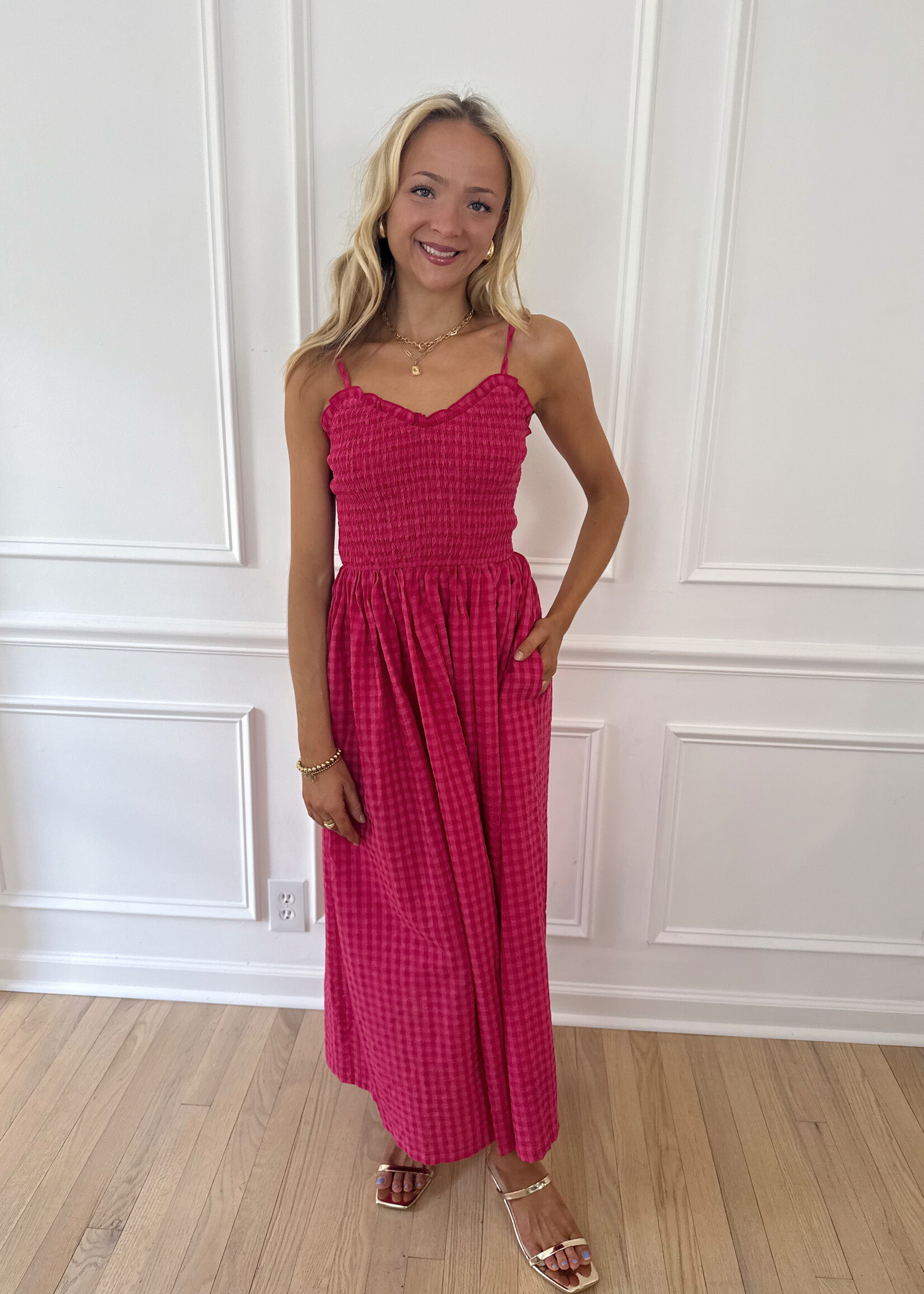 Jada Gingham Print Dress