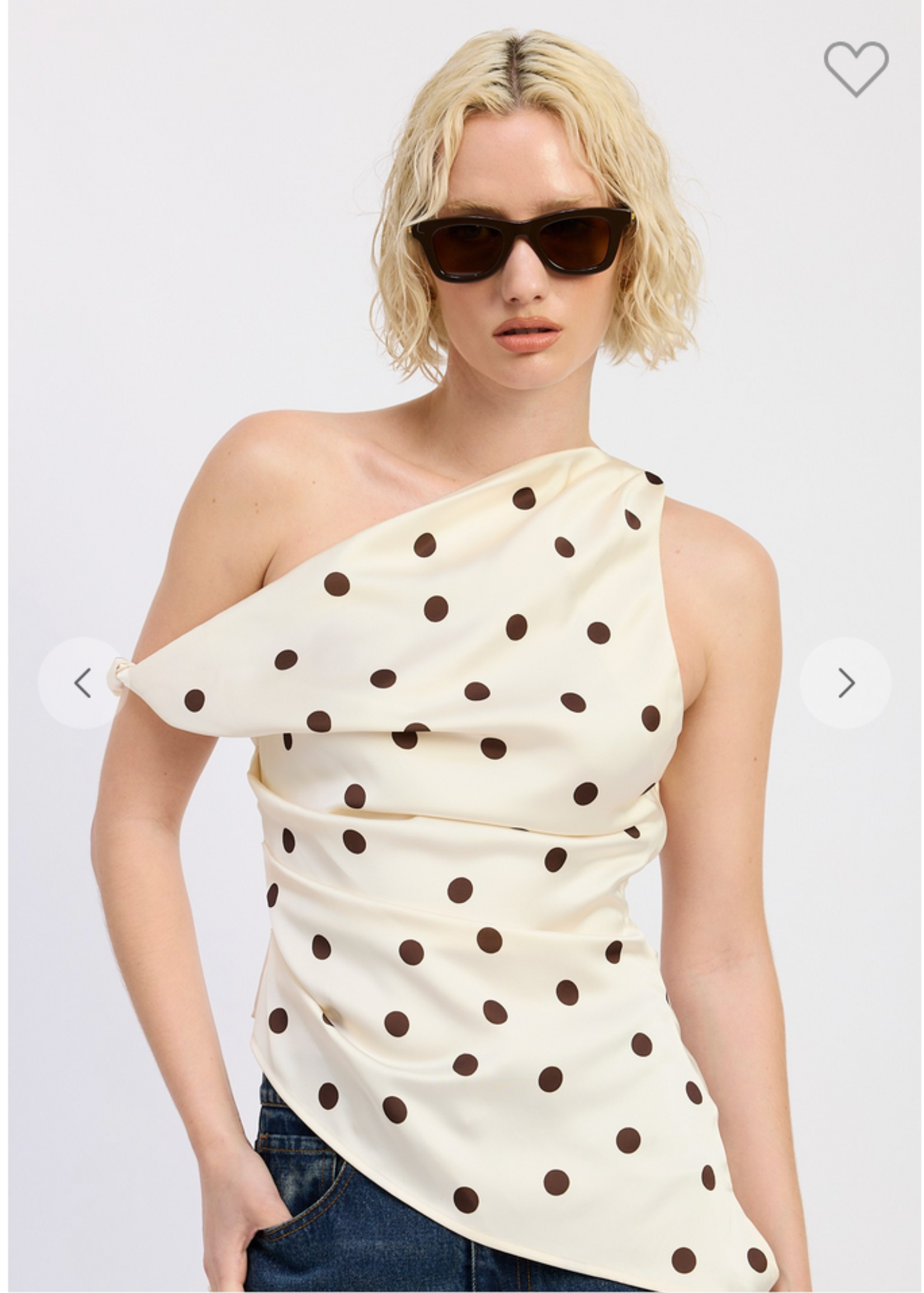 Delevan Asymmetrical Shoulder Tunic Top