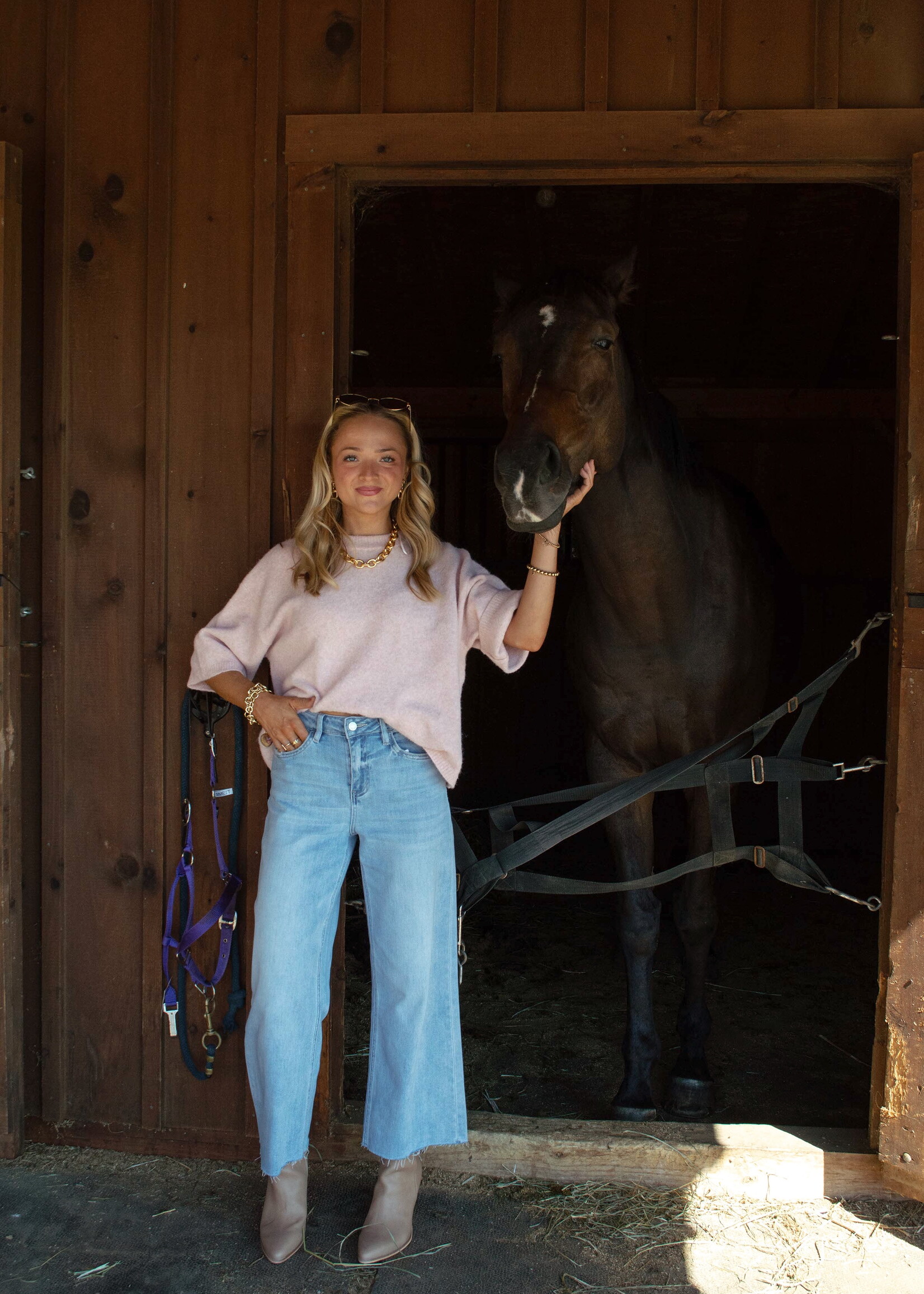 Taylor Raw Hem Wide Leg Jeans