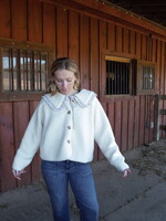 Trisha Gingham Ruffle Button Down Jacket