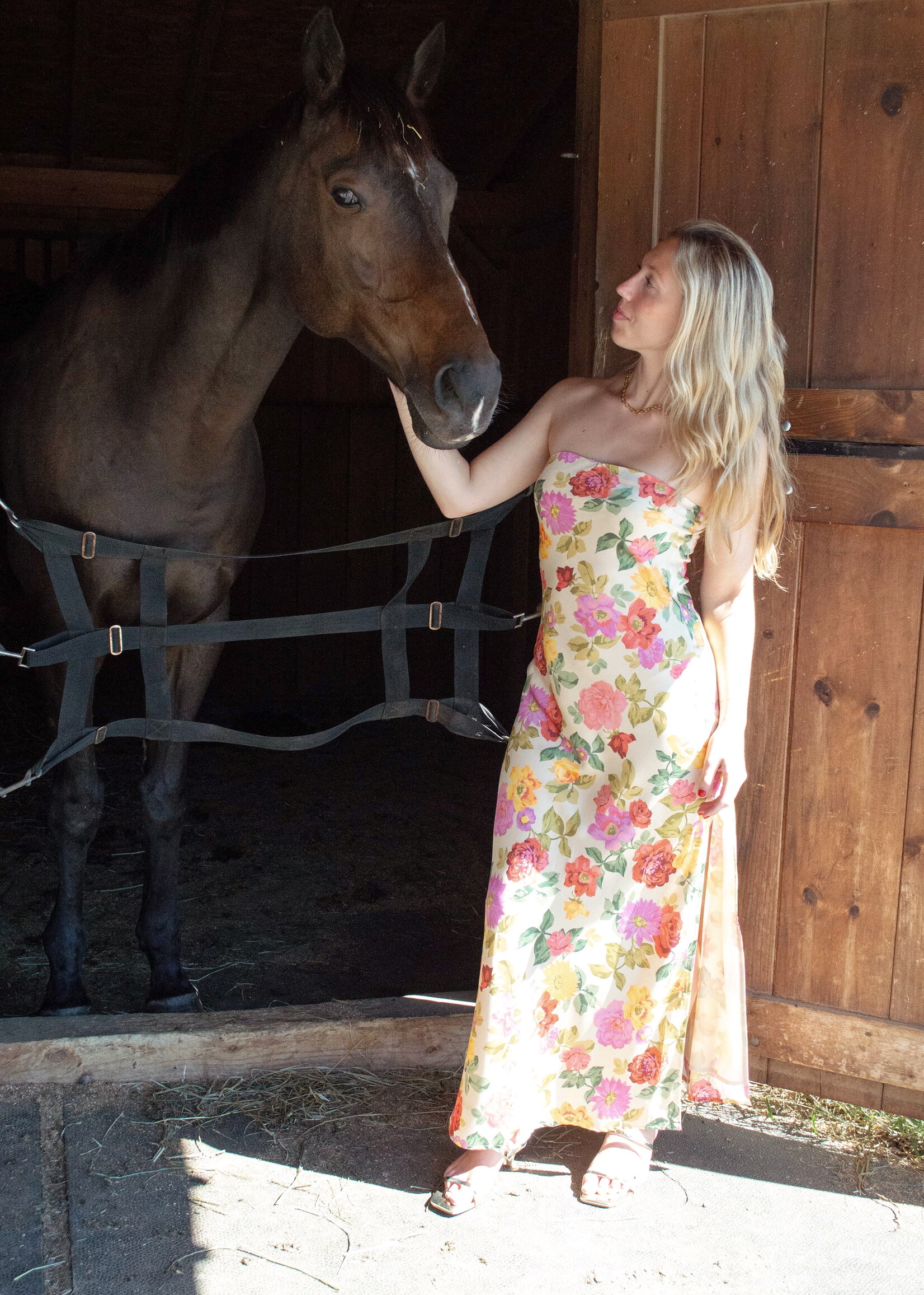 Eudora Strapless Floral Maxi Dress