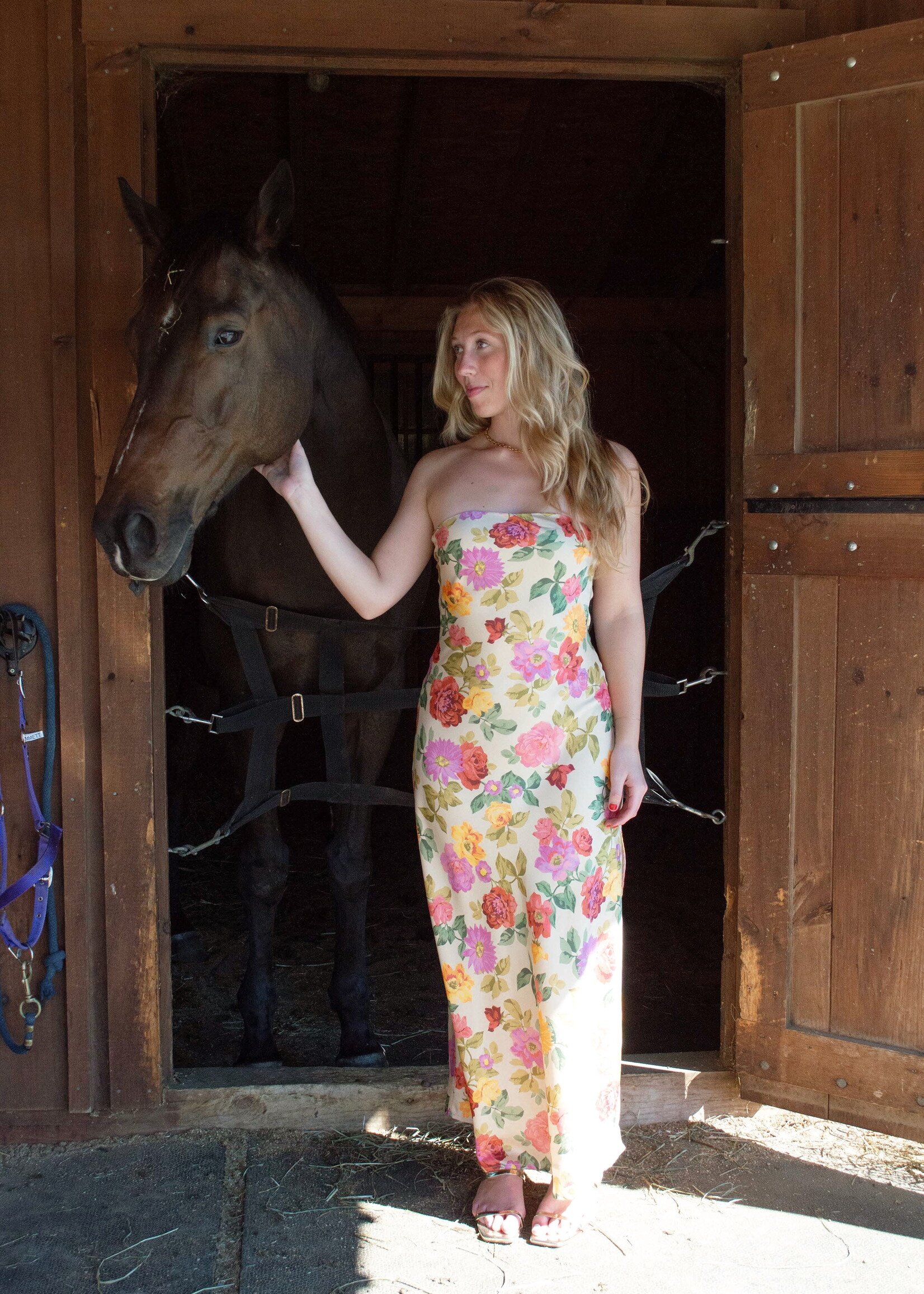 Eudora Strapless Floral Maxi Dress