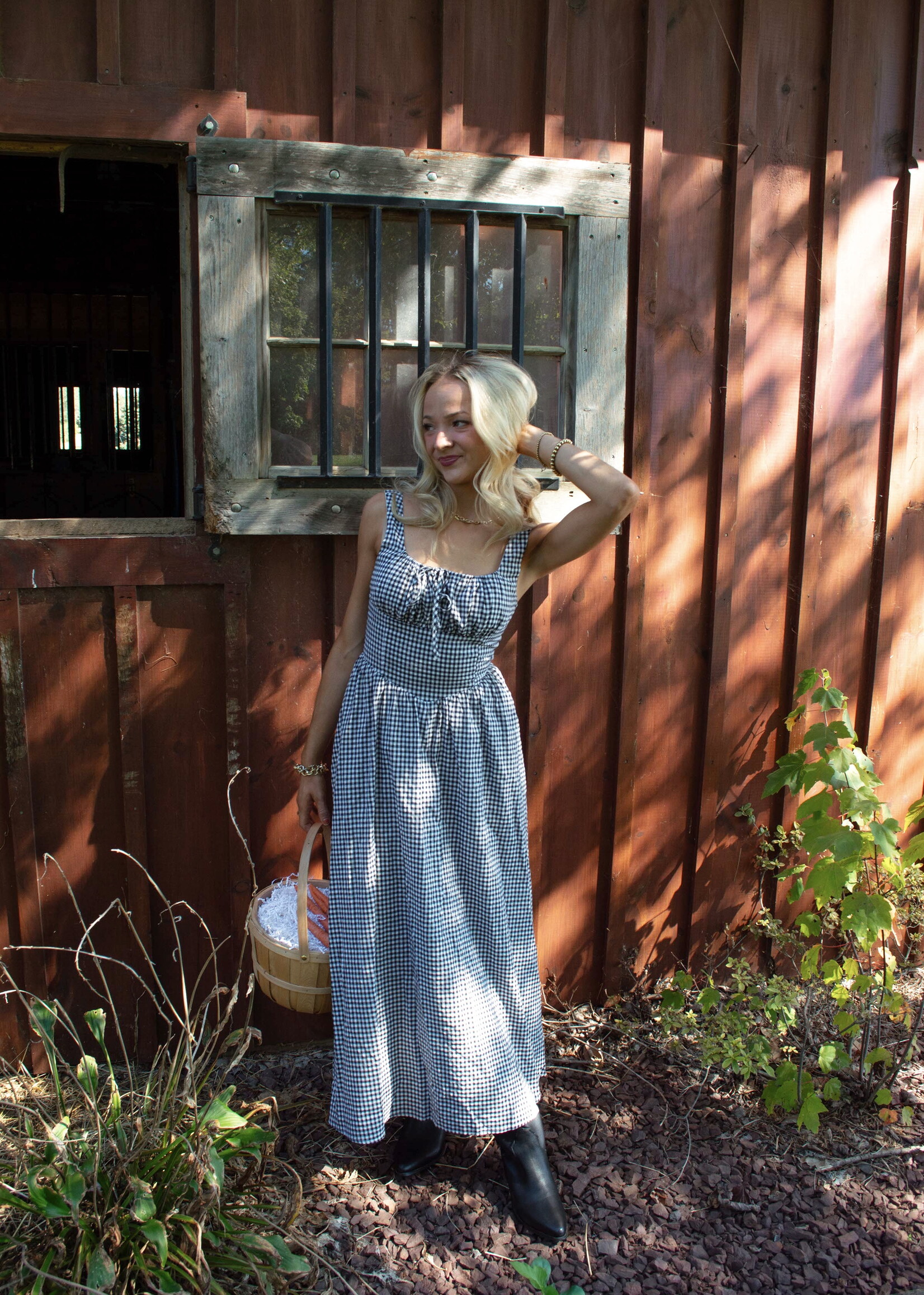 Corinne Gingham Midi Dress